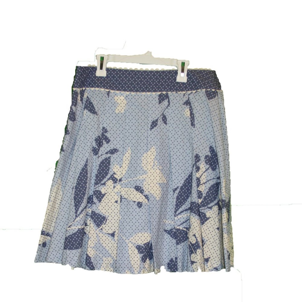 Liz Claiborne women's Skirt Blue Polka Dot Floral Print Size 8